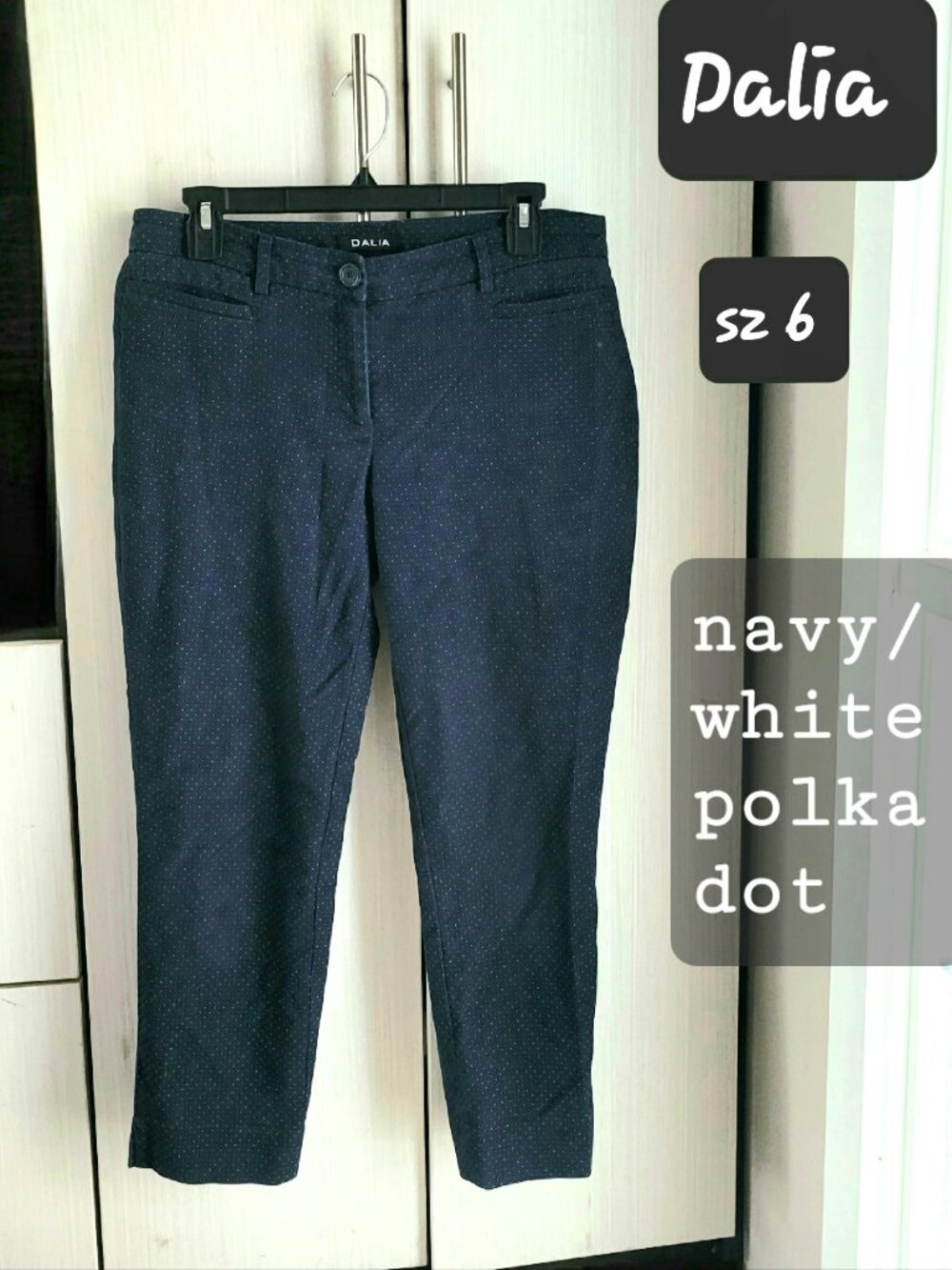 Dahlia navy polka dot capris